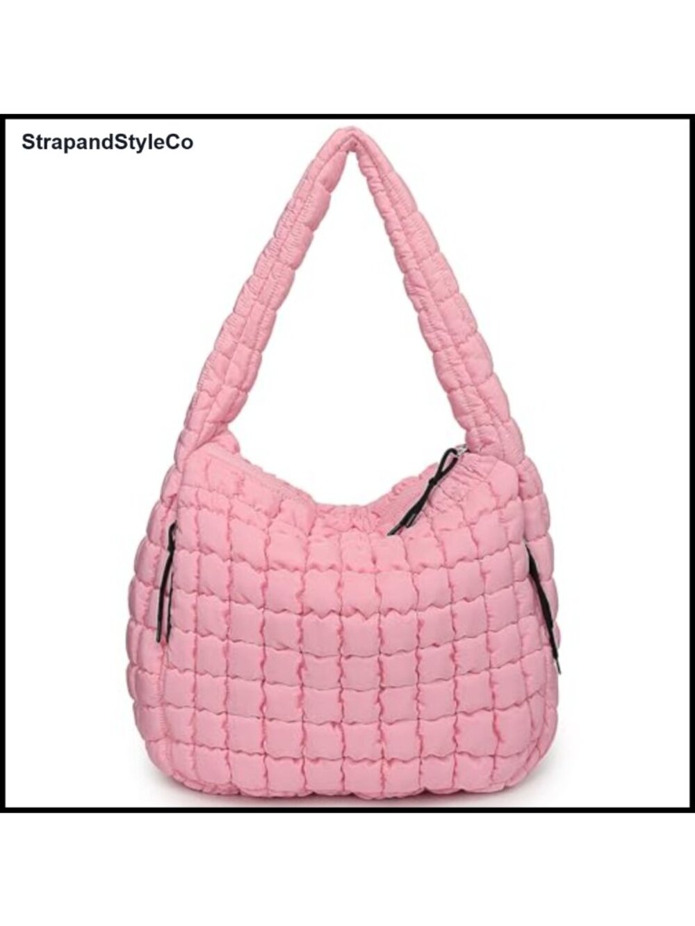 Large Quilted Puffer Tote Bag Nylon Lightweight Hobo Shoulder Bag Work Gym